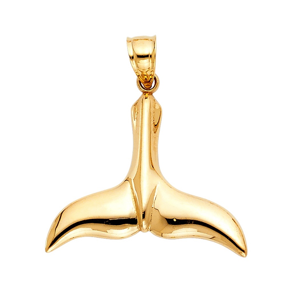 14K Yellow Gold  Tail of Dolphin Pendant